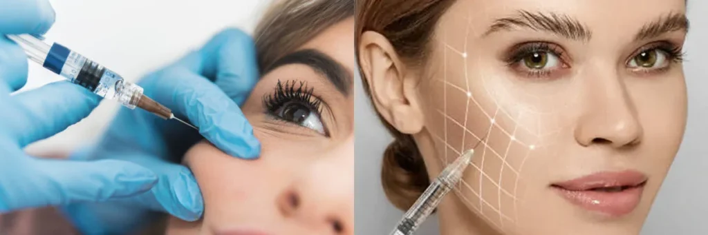 girls getting cheek filler treatment