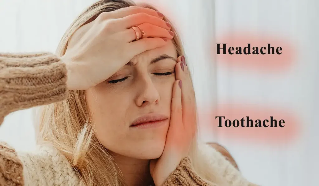 patient feeling Headache due to teeth infection